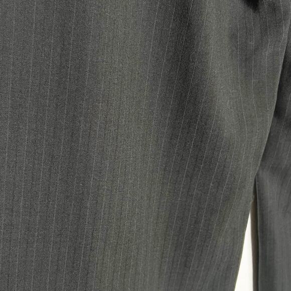 MAX STUDIO Pinstripe Twill Wide Leg Pants High Rise Stretch Black White Size 12 - Picture 6 of 10